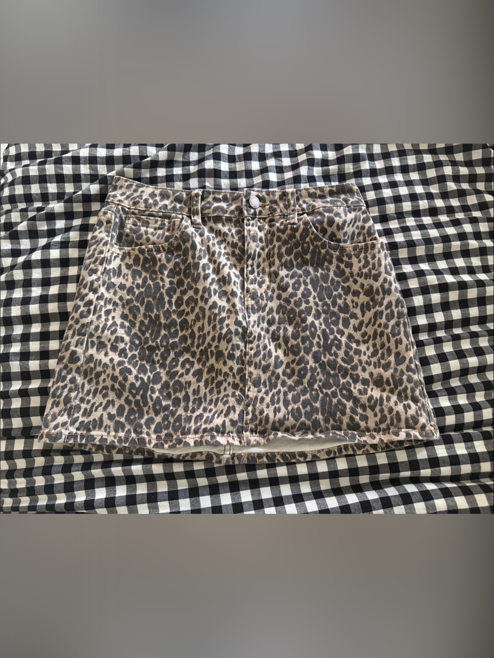 Leopard Print Mini Skirt